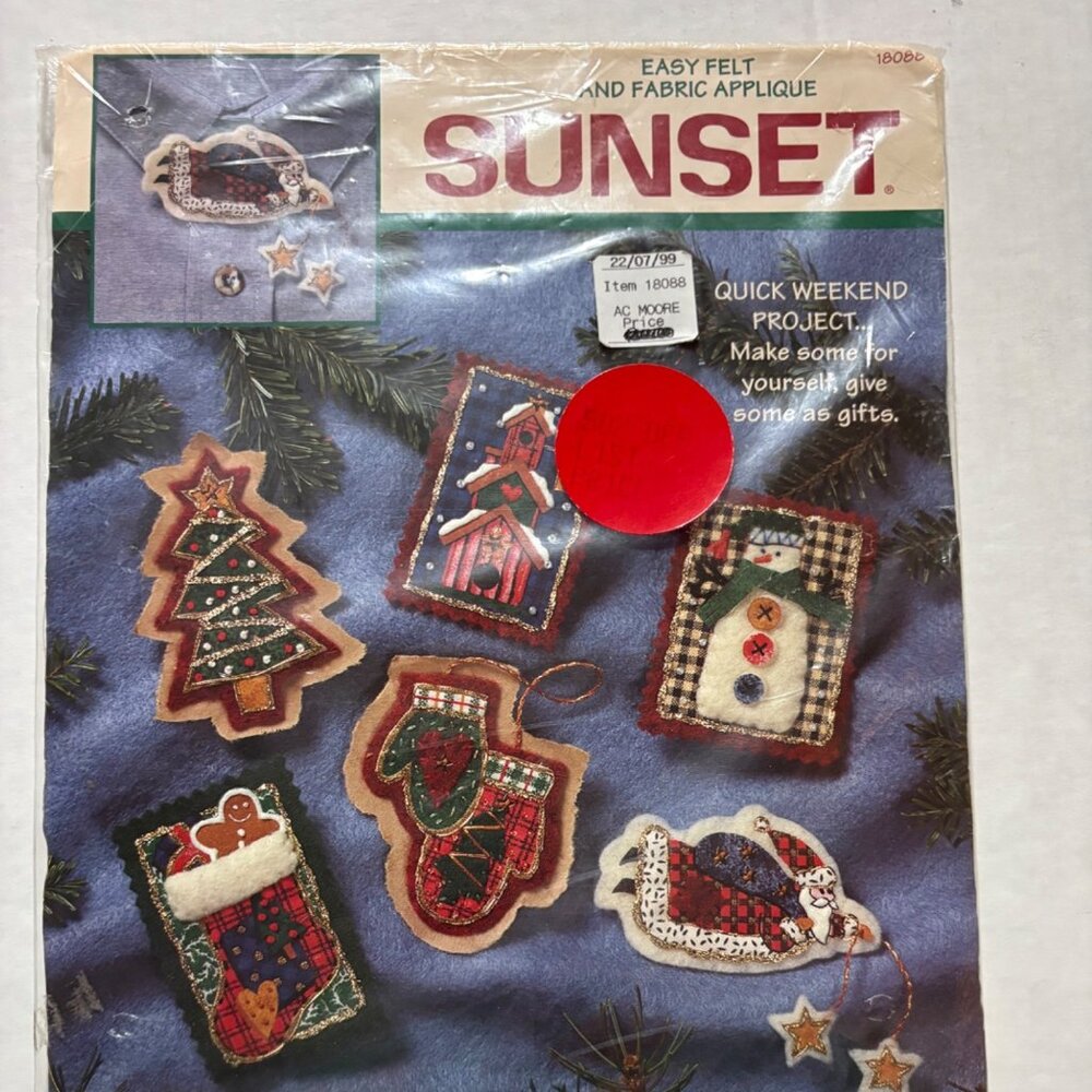Sunset Country Christmas 10888 Pins Kit Felt Fabric Applique DIY Crafts Ornament